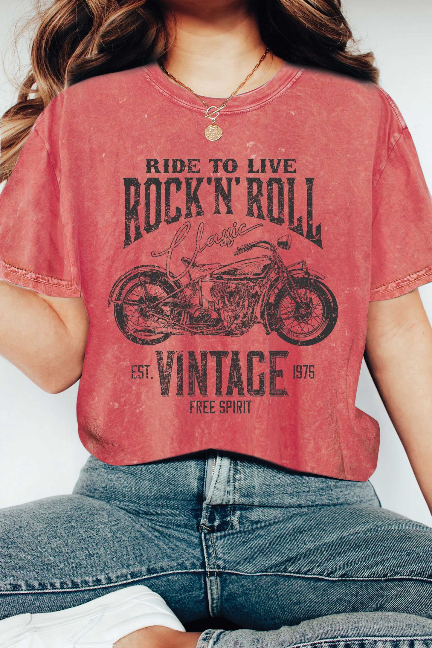 RIDE TO LIVE ROCK AND ROLL MINERAL GRAPHIC TSHIRTS