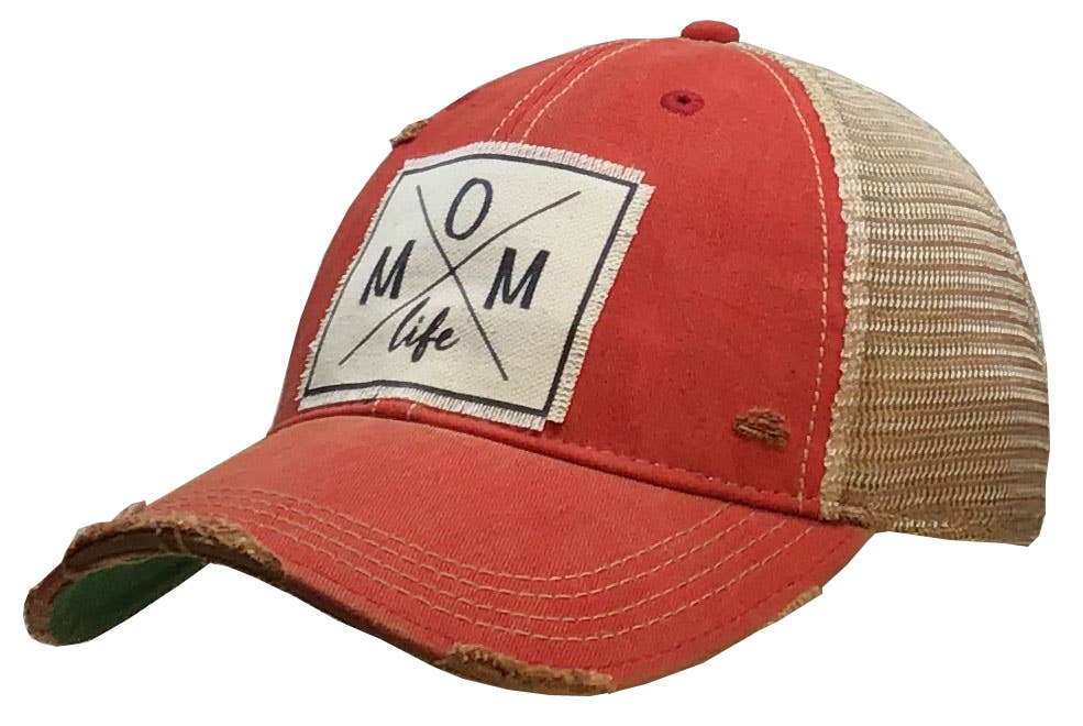 Mom Life Distressed Trucker Cap