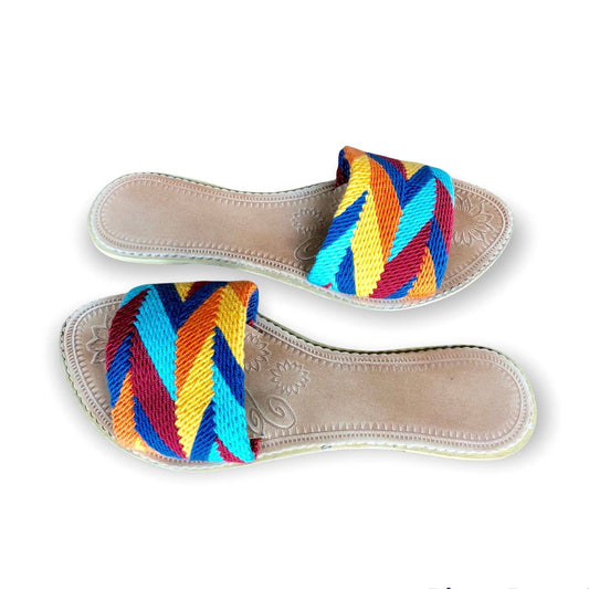 Desert Sunset  Summer Sandals | Woven Slides | Beach Shoes