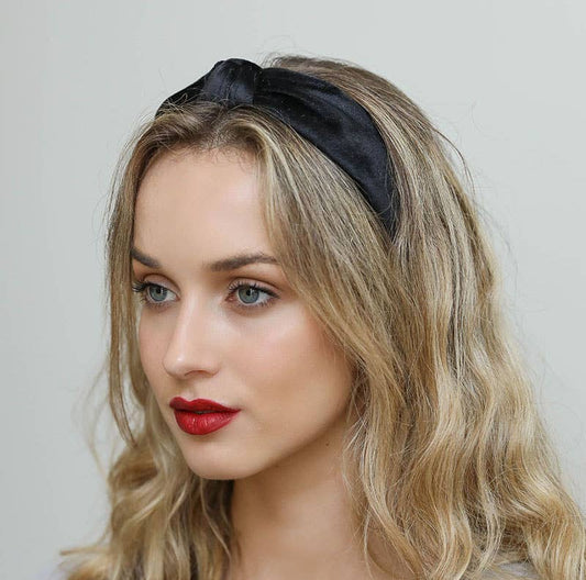 Black Velvet Turban Twist Knot Headband