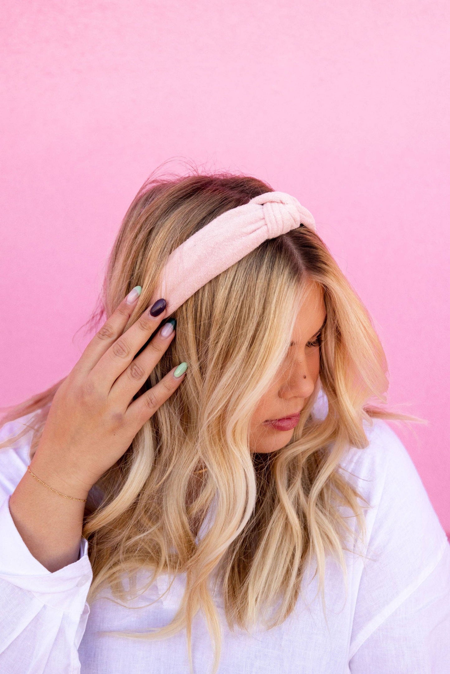 Pink Terry Hard Headband